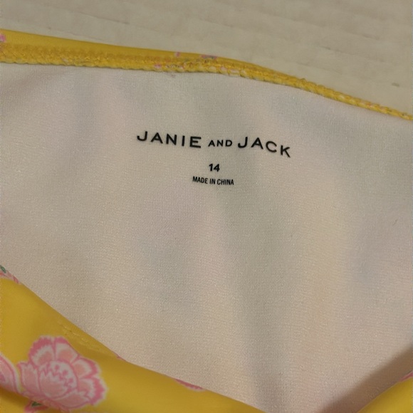 Janie and Jack Floral Smocked cold shoulder 2 piece bikini swimsuit size 14 - Picture 10 of 13